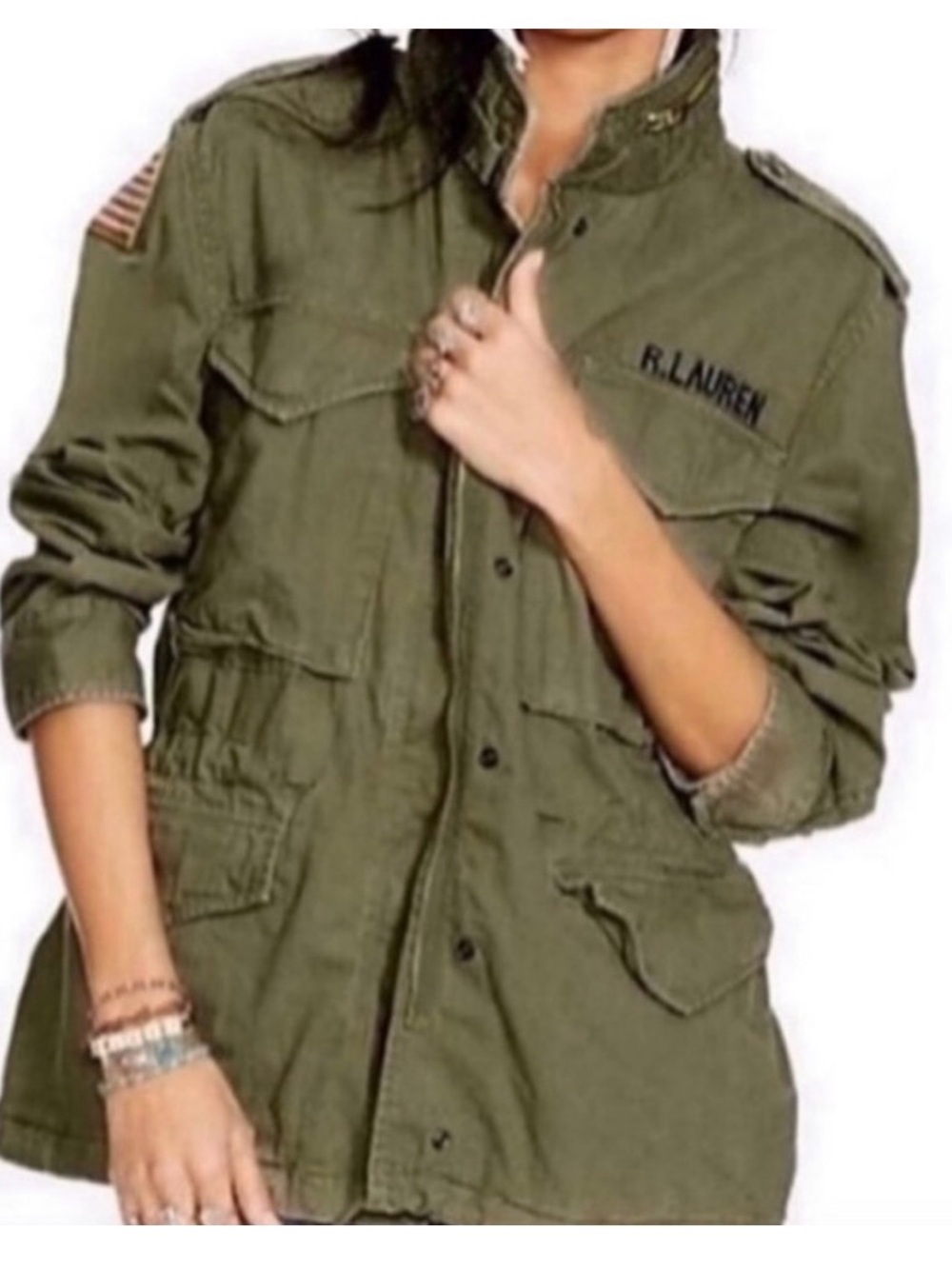 Polo by Ralph Lauren Olive Green Military-Style Utility Jacket